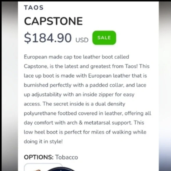 42 Taos Capstone Tobacco Brown Leather Ankle Combat Moto Lace Boot Women 11 11.5 - Picture 11 of 15